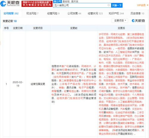 58同城戰(zhàn)略布局再落子 子公司經營范圍擴容，人工智能應用軟件開發(fā)成新焦點
